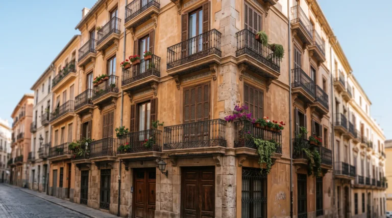 Edificio residencial valenciano en esquina, candidato a inversión inmobiliaria y uso turístico en la Comunidad Valenciana